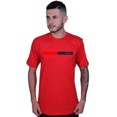 Imagem de Camiseta Unissex Algodão Paris França - LAFRE, Vermelho, P