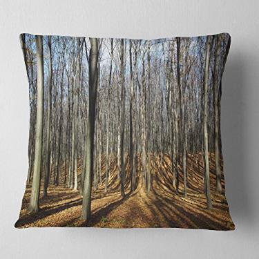 Imagem de Designart Shade from Sun in Autumn Modern Forest Throw sala de estar, sofá, almofada + capa de almofada impressa em ambos os lados 40,64 cm x 40,64 cm