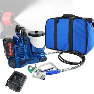 Imagem de Pulverizador de tinta airless de alta pressão, alimentado por bateria, ajuste de velocidade da empunhadura de 6 velocidades, com cinto, gancho e bolsa de armazenamento