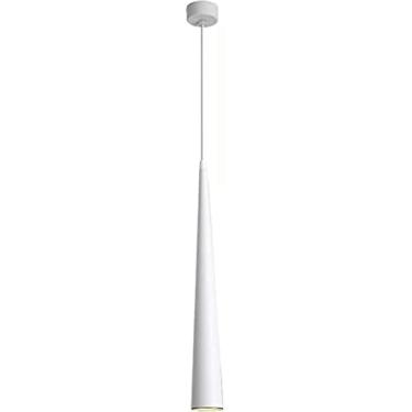 Imagem de Led Lustre De Tubo Longo Lâmpada Suspensa De Cabeça única De Alumínio Ilha De Cozinha Pingente De Luz Quarto Droplight Cone Holofotes Luminária Bar Restaurante Balcão, Neutral Light, 5.5CM*27CM