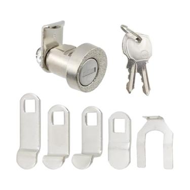 Imagem de LC LICTOP Bloqueio de caixa de correio universal de substituição para C9100 e L-1172C, trava de câmera C7120 resistente com 3 chaves e 6 placas, acabamento em níquel, operação de rotação de 90°, 1