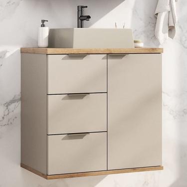 Imagem de Gabinete de Banheiro 56,7cm X 62cm Aqua Panna/ Carvalho