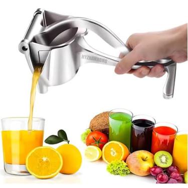 Imagem de HYZHANHONG Espremedor manual de laranja de limão de alumínio, ferramenta portátil de extração de frutas, espremedor de laranja de metal, espremedor manual para casa e cozinha