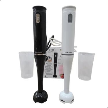 Imagem de Mixer Elétrico Portatil 200W com Copo 700ml 2 Velocidades Design Compacto Preto ou Branco 127V/220V