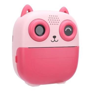 Imagem de aqxreight Câmera de Impressão Instantânea Câmera de Impressão Digital Câmera de Impressora Térmica 48MP 1080p Dual HD 2,4 Polegadas Tela Com Bateria de 1300mAh para Jogos (Rosa)