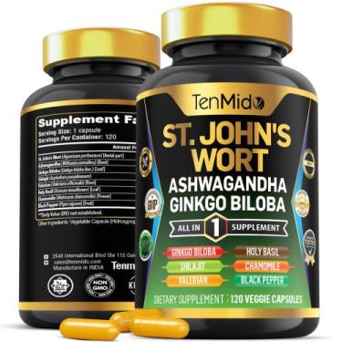 Imagem de Suplemento Tenmido St. John's Wort 8 em 1 com Ashwagandha 120 cápsulas