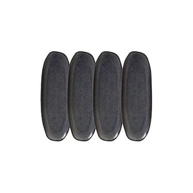 Imagem de Conjunto de Travessas Oval Rasa Grande Porto Brasil Orgânico Titanium 36x13cm - 4 Peças