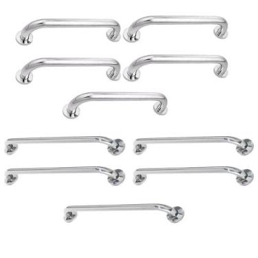 Imagem de Alça De Apoio Barra 40cm 60cm Acessivel Kit 10 Uni Gestante Idoso Segu
