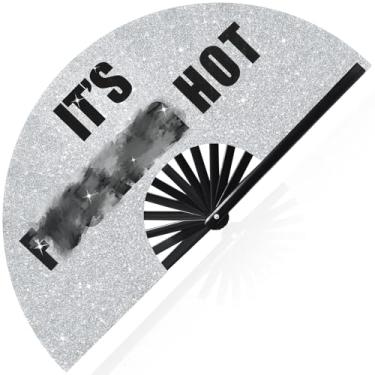 Imagem de Vercraft Ventoinhas grandes dobráveis de 33 cm para dança de linha, glíter, grande, rave, leque de mão no chão, leque de clack rave, para mulheres, com alça de perna e bolsa de tecido para decoração