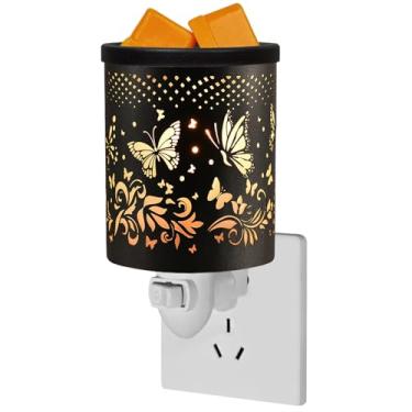 Imagem de kaakuuki Aquecedor de cera com plugue borboleta aquecedor de cera para cera perfumada derretimento aquecedor de cera derretido aquecedor de cera queimador de cera elétrico aquecedor de vela como