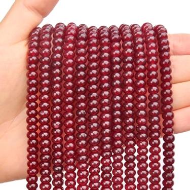 Imagem de BONNY BOXX 1 fio natural 4 * 6 mm granada jade Rondelle, contas de pedra de disco de ábaco natural, pedra preciosa espaçadora solta para pulseira faça você mesmo, colar e fazer joias