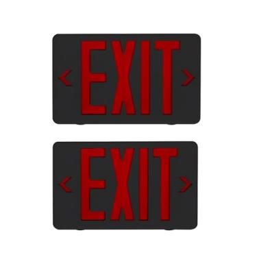 Imagem de CMMZY Placa vermelha de saída de emergência, placa de saída dupla face com bateria reserva, certificação UL, padrões dos EUA, certificação UL, placa de saída com luz