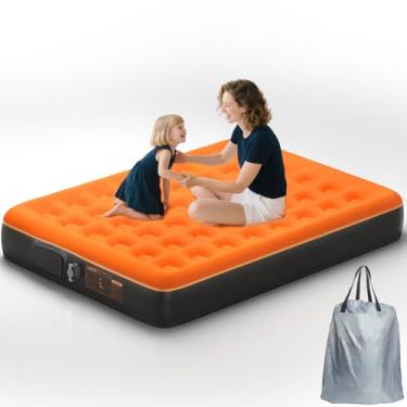Imagem de Toggloo Colchão de ar Queen com bomba embutida – USB recarregável, colchão inflável confortável de 25 cm, colchão portátil de superfície, cama de ar para acampamento, casa e convidado, máximo de 272