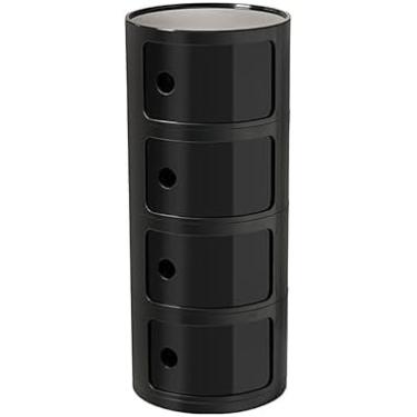 Imagem de Mesa De Cabeceira De Estilo Nórdico Moderno Com Design Criativo E Armário Pequeno De Duas Camadas Para Decoração De Quarto, Black, 4 layers