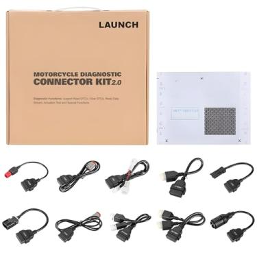 Imagem de LAUNCH Kit de conector de diagnóstico OBD para motocicleta X431 2.0 com software de diagnóstico de motocicleta funciona com scanner de diagnóstico LAUNCH X-431