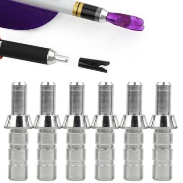 Imagem de limaity Nocks de flecha para tiro com arco e flecha, caudas de plástico podem ser combinadas com pinos de alumínio para acessório de flechas DIY 50 peças (pino de bloqueio, pino/ID 6.2-OD 7.6)