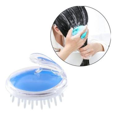 Imagem de Escova Massageadora  Couro Cabeludo Capilar Silicone Banho - ECLE