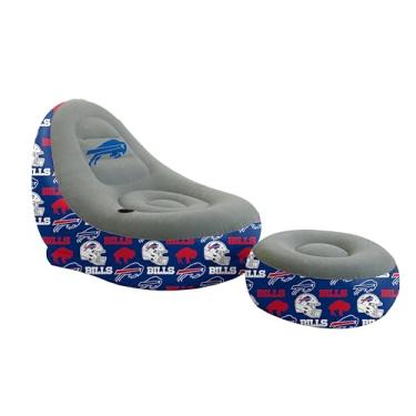Imagem de Proformance Home NFL Buffalo Bills Tonal Logo Repeat Trim Cadeira inflável e otomano