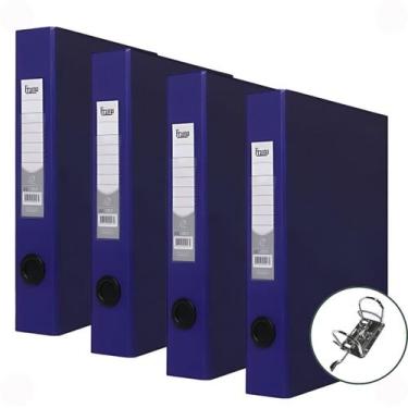 Imagem de Pasta Registradora Fichário AZ Ofício Lombo Estreito Kit 4un Ideal par