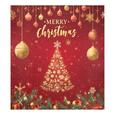 Imagem de Árvore de Natal dourada brilhante para máquina de lavar louça, ímã, painéis de porta, eletrodomésticos, adesivos para máquina de lavar e secar 58 x 66 cm