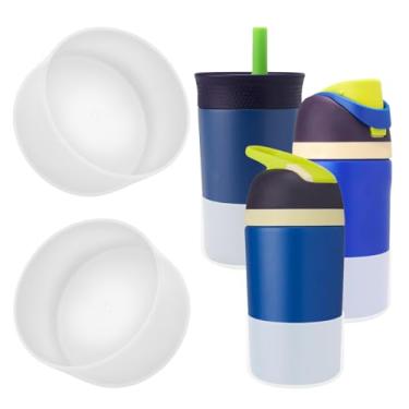 Imagem de 2 peças de bota protetora de silicone compatível com garrafa de água Owala Kids de 473 g/396 g e copo de 340 g, protetor de capa de proteção antideslizante e antiarranhões para crianças