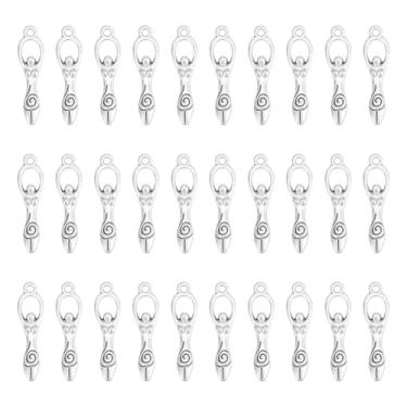 Imagem de AHANDMAKER 60 peças de pingentes de deusa da fertilidade em prata antiga, pingentes vintage em forma de deusa espiral, pingentes de metal para fazer joias, colares, pulseiras, brincos, chaveiros