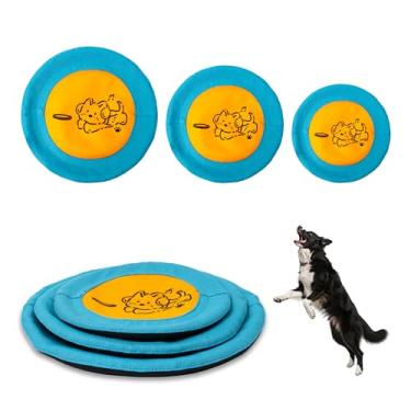 Imagem de Bifeaw 3 pacotes de Frisbee interativo de nylon para cães - Brinquedos flutuantes para cães mastigadores agressivos - Brinquedos aquáticos para cães