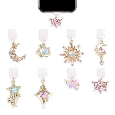 Imagem de 8un Pendente de um Tampão Pó Lindo Compatíveis com Kindle e Telefone e Dispositivos Eletrónicos Porta Tipo C, Pingente Plugues Poeira Divertido(Combo 2)