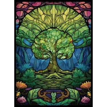 Imagem de UAONO Printing Card Sleeves 100pcs, Standard Card Sleeves for MTG Matte Art Texture, Upgraded Tear-Resistant Protect Your Trading Collectible Cards (Green Tree)