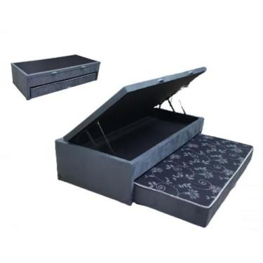 Imagem de Bicama box baú solteiro com colchão auxiliar de espuma - Fabricação pr