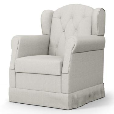 Imagem de Poltrona de Amamentação e Descanso Fixa Lucy P04 Linho Off White - Mpozenato