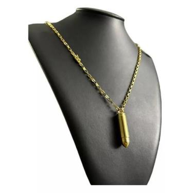 Imagem de Cordão Tijolinho 3Mm Ping Cápsula Munição Banhado A Ouro 18K - Tojoia1