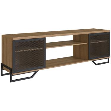 Imagem de Rack Industrial 180 Cm 2 PT Com Tela Em Metal 1027 Preto Mell PP