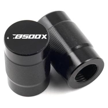 Imagem de Compatível com CB500X CB 500 X CB 500X 2013-2022 2021 2020 Acessórios de motocicleta Suporte lateral para pés ampliar almofadas e tampas de válvula (preto-ValveCaps)