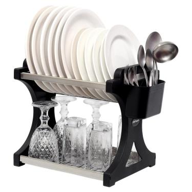 Imagem de Escorredor De Pratos Alto Inox 12 Pratos