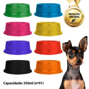 Imagem de Comedouro Bebedouro Simples Cães E Gatos 350ml Várias Cores - AferMix,
