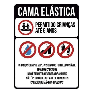 Imagem de Placa Sinalização - Regras Cama Elástica Condomínio 36X46