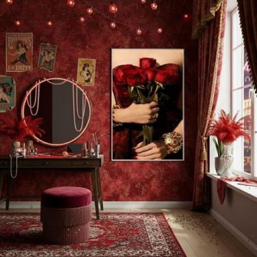 Imagem de Quadro Decorativo Maria Padilha Rosas Vermelhas - 70x50cm - Quadros On