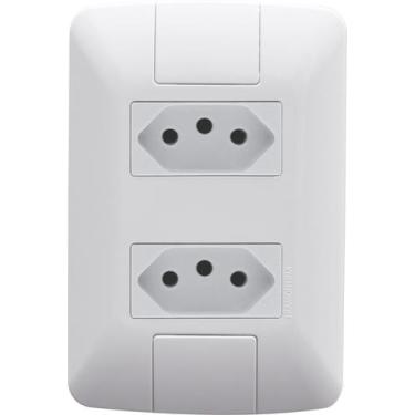 Imagem de Conjunto 4x2 com 2 Tomadas 2P+T Tramontina Aria 20 A 250 V Branco