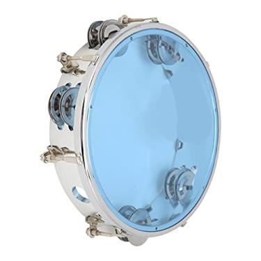 Imagem de Acouto Pandeiro de Fileira Dupla MBAT Pandeiro de Fileira Dupla Jingle Bells Instrumento de Percussão Portátil de 8 Polegadas Adultos Instrumentos Musicais/Bateria e Percussão / / (Azul)