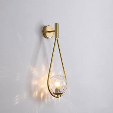 Imagem de Luminária de parede de vidro martelado, arandela de metal moderna, luminária de parede geométrica E27 para cabeceira interna, luminárias para sala de estar, quarto, cabeceira, bar, sala de e