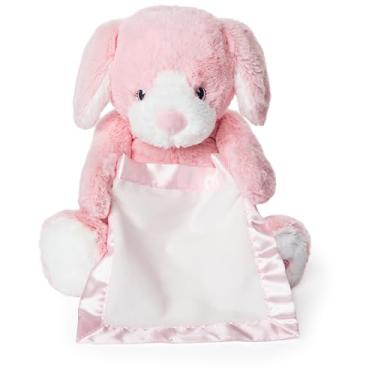Imagem de Peek-a-Boo Furry Friends Animated Peek-a-Boo Puppy Plush, Pink, 10"
