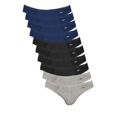 Imagem de Kit 10 Cuecas Zorba Slip Algodão 791 Preto/Marinho/Mescla - GG, Preto,