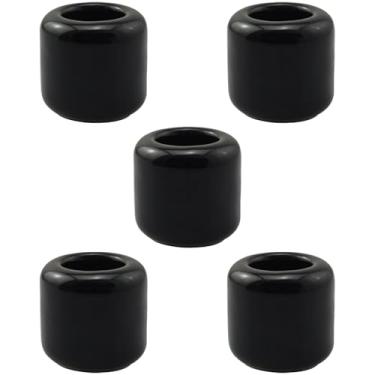 Imagem de BLLNDX 5 peças de castiçal de cerâmica de 1,7 cm de sino para decoração de copo de vela redonda para rituais feitiços vigílias altares meditação suprimentos de oração preto