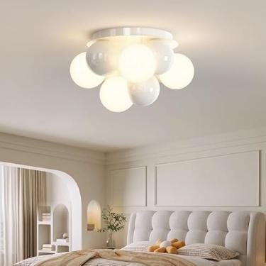 Imagem de Luminária de teto moderna LED desenho animado menino menina crianças lustre criativo bola abajur luz de teto iluminação quarto infantil sala estar sala jantar decoração quarto lustre (B)