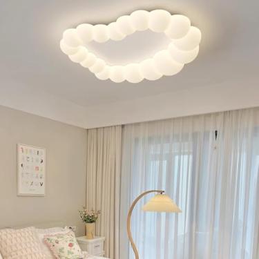 Imagem de Luminária de teto LED regulável com controle remoto, design moderno de nuvens, quarto de meninos e meninas, luminária pendente para quarto de bebê, jardim de infância, iluminação criativa de