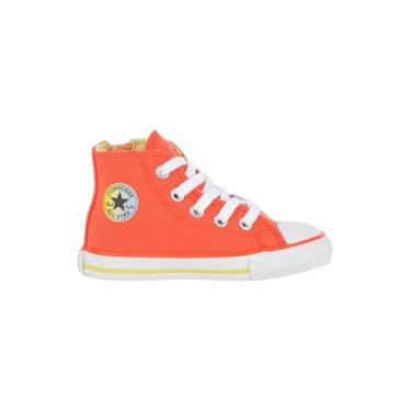 Imagem de Tênis Converse All Star Infantil Hi - Cano Médio, Original, Confortável, Ideal para o dia a dia, Estilo Clássico (Laranja/Amarelo, BR, Criança de 1 a 3 anos, Numérico, 24)