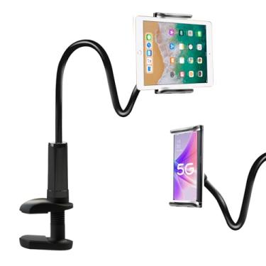 Imagem de ZUYEE Suporte de tablet pescoço de ganso para cama, dispositivos de 4 a 10,5 polegadas, suporte de braçadeira de iPad, suporte para Kindle, flexível, clipe de braço de 30 polegadas para iPhone, iPad
