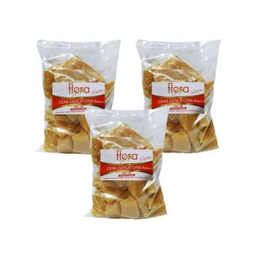 Imagem de Pacote de cera depilatória x3 Natural Flora 1kg - Lightbek Official St