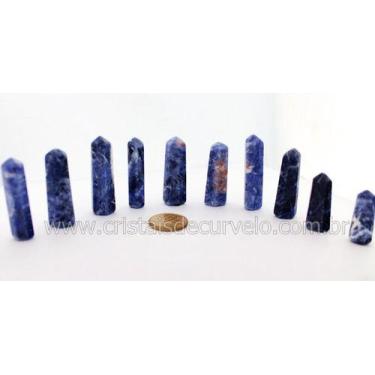Imagem de 10 Mini Pontinhas de Sodalita Azul Pedra Extra Natural 25 a 35mm Ataca